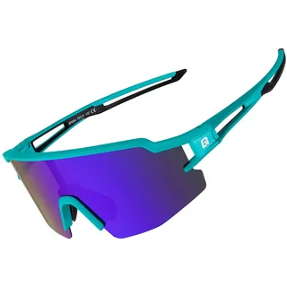 ROCKBROS Fahrradbrille Polarisierte Sonnenbrille Outdoor Sport UV400 Sportbrille Herren Damen Radfahren Blau