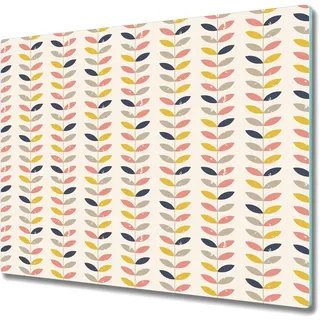 Küche Schneidebrett - Schneidebrett Glas - Herdabdeckung - Zweige gelb orange