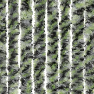 Moritz Flauschvorhang aus Chenille 90 x 220 cm grün/grau/schwarz meliert Türvorhang als Fliegenschutz Insektenschutz für Camping Wohnwagen - Grün, Grau, Schwarz