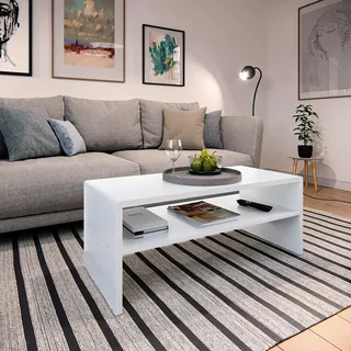 Vicco Couchtisch Weiß Kiefer 99,6 x 39,8 cm