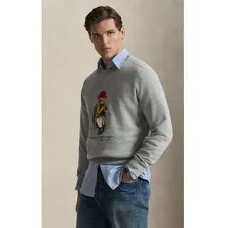 Polo Ralph Lauren für Herren. 710B14625002 Polo Bear grauer Pullover (XL), Lässig, Baumwolle
