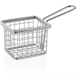 Servierkorb eckig 10 x 8 x 7,5 cm Chromnickelstahl