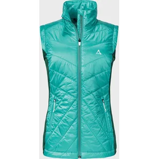 Funktionsweste SCHÖFFEL "Hybrid Vest Stams L", Damen, Gr. 38, grün (7290, grün), Oberstoff : 100% Nylon Oberstoff Seitenteile: 94% Polyester 6% Elasthan Wattierung :, ohne Ausschnitt, Westen Funktionsweste