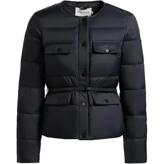 Steppjacke KHUJO "Steppjacke Cinnia", Damen, Gr. S, schwarz, Obermaterial: 100% Nylon NY.  Obermaterial: Futter: 100% Nylon NY. 100% Polyester PES., gerade hüftlang, hoch geschlossener Ausschnitt, Ärmel ohne Ärmelschlitz abgesteppte Kante, Jacken Steppjacke, Elegante Damen Übergangsjacke mit Taillengürtel