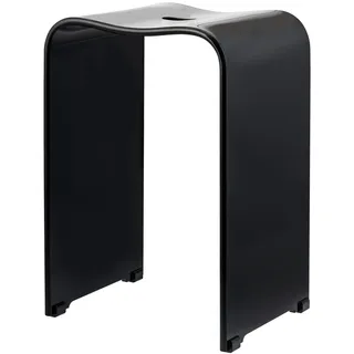 bremermann Duschhocker Acryl ergonomisch schwarz ca. 33 x 27,5 x 48 cm