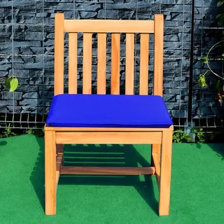 Teako Design Gartenstuhl Piceno aus Teakholz ohne Armlehnen – Robustes, ergonomisches Design für Garten & Terrasse (Blau) - Blau