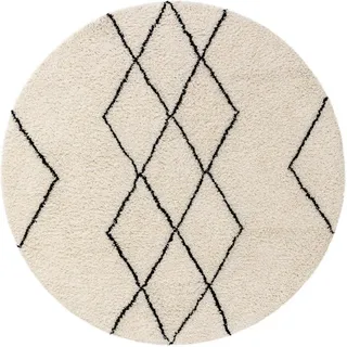 benuta pure Wollteppich Berber Cream ø 100 cm rund