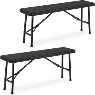 Relaxdays Bierbank 42 x 100 x 25 cm Schwarz
