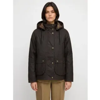 Barbour für Damen. LWX1594 Georgette Wax Jacke dunkelbraun (M), Lässig, Baumwolle