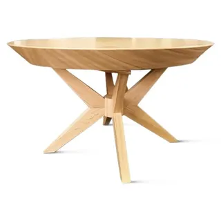 Masseno Ausziehbar Esstisch OVALIS 120 - 220 cm x 120 cm Rund Tisch für Wohnzimmer, Küche, Eichefarben - Braun