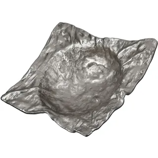 Gilde Schale "Deko-Schale Crumple silberfarben", 1 aus Aluminium, silberfarben,