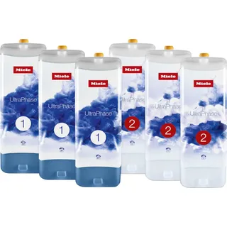 Miele Feinwaschmittel "Set 6x Miele UltraPhase" bestehend aus UltraPhase 1 und 2 – Halbjahresvorrat, transparent