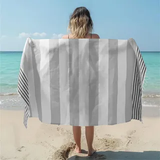 JEMIDI Saunatuch Damen 100x180cm Hamamtuch - Leicht und Schnelltrocknend - Saunahandtuch Herren - Strandtuch XXL - 100% Baumwolle - Großes Badetuch - Hamamtuch Sauna Handtuch Grau
