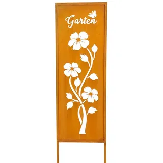 levandeo Gartenaufsteller Garten H83cm Metall Rost Gartenstecker Stele Garten-Deko Deko - Braun