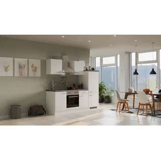 Flex-Well Küchenzeile 220 cm Weiß matt