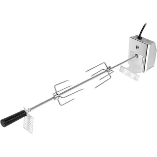 FIVMEN Grillspieß Edelstahl 117cm Drehspieß Grill Set mit Motor und 2X Fleischnadeln Elektrischer Drehspiess Set für Gasgrill Rotisserie Gasgrill Zubehör 220V-240V