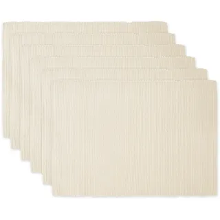 DII Basic Everyday Gerippte Tischset 100% Baumwolle Platzset 13x19 Natur, 6-teilig