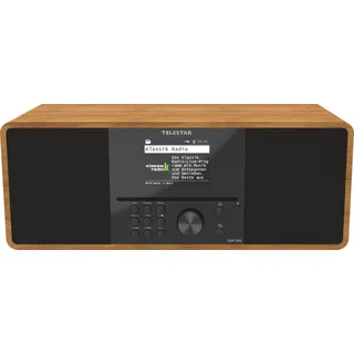 Telestar TOP 300 – DAB+/Internetradio mit CD-Player (Stereo, 2 × 15 W, Streamingdienste, Bluetooth Holzoptik