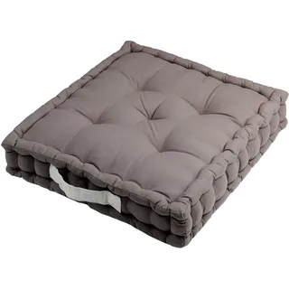 STOF - Bodenkissen Duo grau und Perle – einfarbig Größe 45 x 45 x 10 cm – ideale Dicke – Dicke und Gesteppte Füllung – bequem und elegant – Loft-Trend