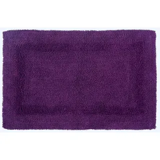 Homescapes Premium Badematte lila, Badvorleger 50x80 cm, Badteppich Baumwolle mit Wende-Design