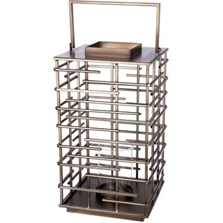 Casablanca by Gilde Kerzenlaterne »Loft, aus Metall, mit Glaseinsatz, Breite/Tiefe ca. 26 cm« Laterne, Weihnachtsdeko, Kerzenhalter, silberfarben