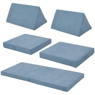 [en.casa] Kindersofa Norhulta 150 x 46 x 66 cm Textil blau