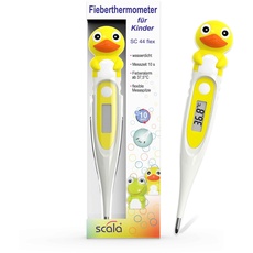 scala Digitales Fieberthermometer SC 44 flex Ente, weiß, Kinder und Babys, Motiv
