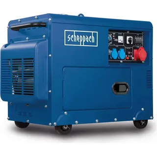 Scheppach Diesel Stromerzeuger SG5200D | Elektrostart | 7,7PS | 5000W | 2x 230V 1x 400V | 16L Tank | AVR System | Stromgenerator inkl. Fahrvorrichtung