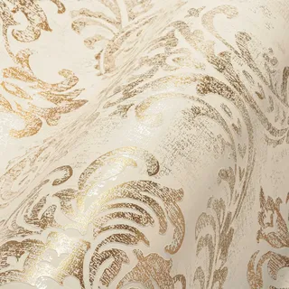 A.S. Création Livingwalls Travel Styles Vliestapete - Tapete in Barockoptik in Weiß und Gold - klassische Wandtapete für verschiedene Räume in 10,05 m x 0,53 m