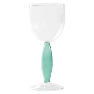Dorici 4er-Set Weißweingläser aus mundgeblasenem Borosilikatglas, klar und seegrün, elegantes und raffiniertes Design - Grün