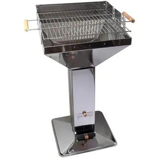 Holzkohlegrill Kingsale, Säulengrill Edelstahl, Gartengrill, Trichtergrill