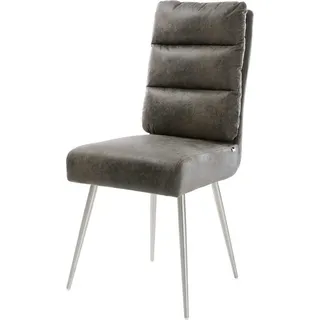 DeLife Esszimmerstuhl Pela-Flex Mikrofaser grau antik 4-Fuß konisch