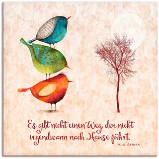 Artland Leinwandbild »Lebensweisheit Zu Hause« Tiere 1 Stk. tlg. als Leinwandbild, Poster, Wandaufkleber in verschied. Größen, beige