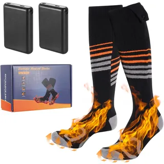 LAMA Beheizte Socken Elektrische Heizsocken Unisex, Aufladbar Beheizbare Socken 6000mAh Wiederaufladbare Heated Socks, Thermosocken Fußwärmer Warmsocken Wintersocken für Skifahren Wandern Outdoor
