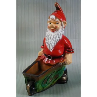 Design Zwerg mit Schubkarre Garden Statue Skulptur Figuren Skulpturen Deko Neu