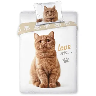 Faro Best Friends 006 2 teilig Cat Katzen Jugend Bettwäsche, Baumwolle, Mehrfarbig, 200 x 140 cm