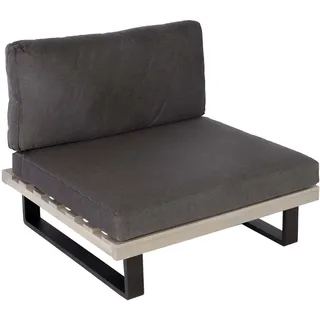 MCW Lounge-Sessel Schwarz, Grau, Grau , Holz , 82x75x82 cm , Gartenmöbel, Loungemöbel, Loungesessel