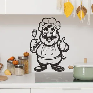 HGDESIGN® Wandtattoo Wandaufkleber der Koch Gerichte Wandsticker Wanddeko für Küche Esszimmer (B)