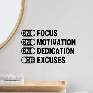 FUFUQUARE Inspirierende Wandaufkleber, Schwarzer Fokus Motivierende Zitate Wandtattoos Viny Abnehmbare Positive Dekoration für Turnhalle Büro Schule Klassenzimmer Schlafzimmer