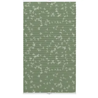 GARDINIA Plissee Dekor Ginkgo Oesyter Mushroom 90 x 130 cm grün