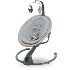 Maxi-Cosi Cassia Babywippe Elektrisch, 0–6 Monate, max. 9 kg, Babyschaukel Elektrisch, 12 Melodien, 360°-Sitzdrehung, automatische Bewegungserkennung, 5 Geschwindigkeiten, Beyond Grey