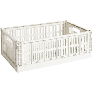 Hay Transportbox Colour Crate L aus recyceltem Polypropylen in der Farbe Off-white