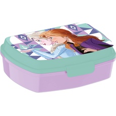 ALMACENESADAN 2045 Restangular Sandwichmaker mehrfarbig Disney Frozen; wiederverwendbares Kunststoffprodukt; BPA-frei; Innenmaße 16,5 x 11,5 x 5,5 cm
