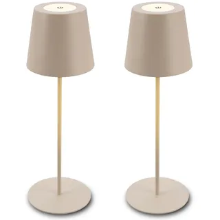 B.K.Licht Tischlampe Beige 2 St.