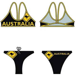 Turbo Australia Kangaroo Bikini - black / yellow - 9-10 Jahre