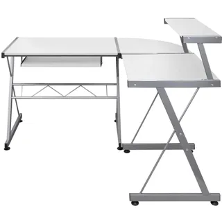 vidaXL Eck-Computertisch Weiß 132x112x99 cm Holzwerkstoff - Weiß