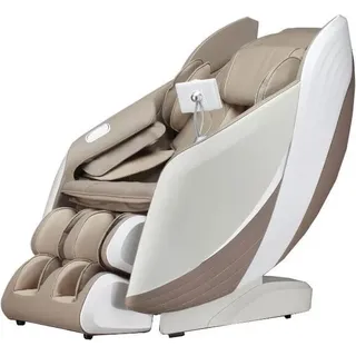 Home Deluxe – Massagesessel HYLOS – Farbe: Khaki, Maße: 150x77x123cm, Leistung: 160W, inkl. Shiatsu, Zero Gravity, Sprachsteuerung, Fußmassage, Bluetooth I Entspannungssessel Massagestuhl Relaxsessel - Beige, Braun