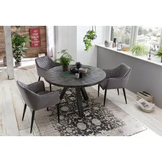 SIT Esstisch »Tops&Tables«, mit Massivholzplatte aus Mangoholz, runder Tisch, grau