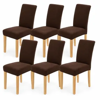 AngLink Stuhlhussen 6er Set Schwarz – Blickdicht Stretch Stuhlbezug Waschbar, Universal Hussen für Esszimmerstühle Hochlehner, rutschfest Schonbezug für Schwingstuhl Küche Hotel Deko