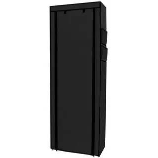 Intirilife Schuhschrank Faltbar (Schwarz) , Textil , 28x170x58 cm , Schlafzimmer, Kleiderschränke, Stoffschrank